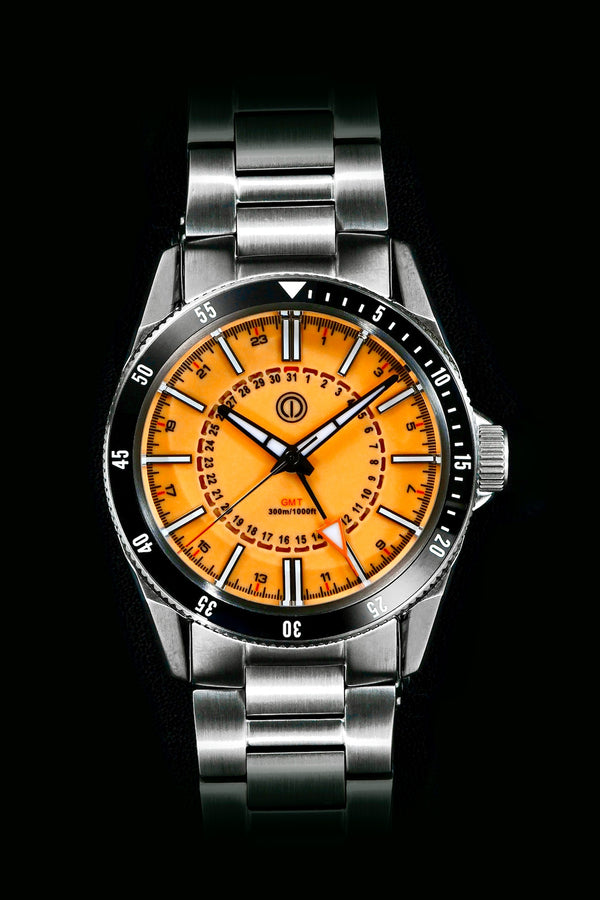 TURRET 300M DIVER GMT -  BISMARCK YELLOW MODEL: TRG-02B (BRACELET)