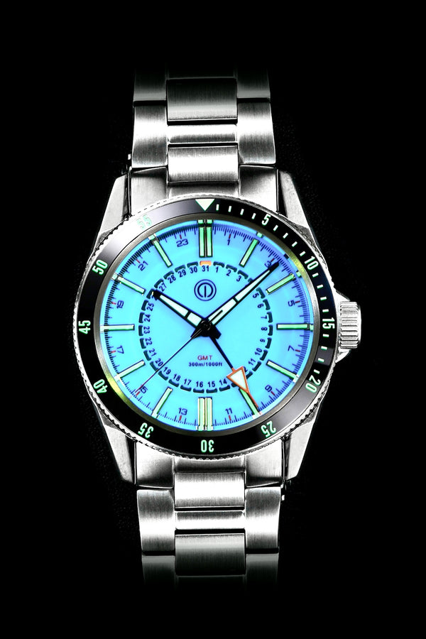 TURRET 300M DIVER GMT -  ICE BLUE MODEL: TRG-03B (BRACELET)