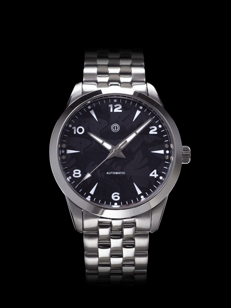 NOR-LIGHT: "BLACK NO DATE SAPPHIRE DIAL" MODEL NL-09  [ESTIMATED DELIVERY: JUNE 2024]