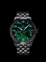 NOR-LIGHT: "BLACK NO DATE SAPPHIRE DIAL" MODEL NL-09