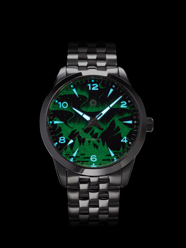NOR-LIGHT: "BLACK NO DATE SAPPHIRE DIAL" MODEL NL-09