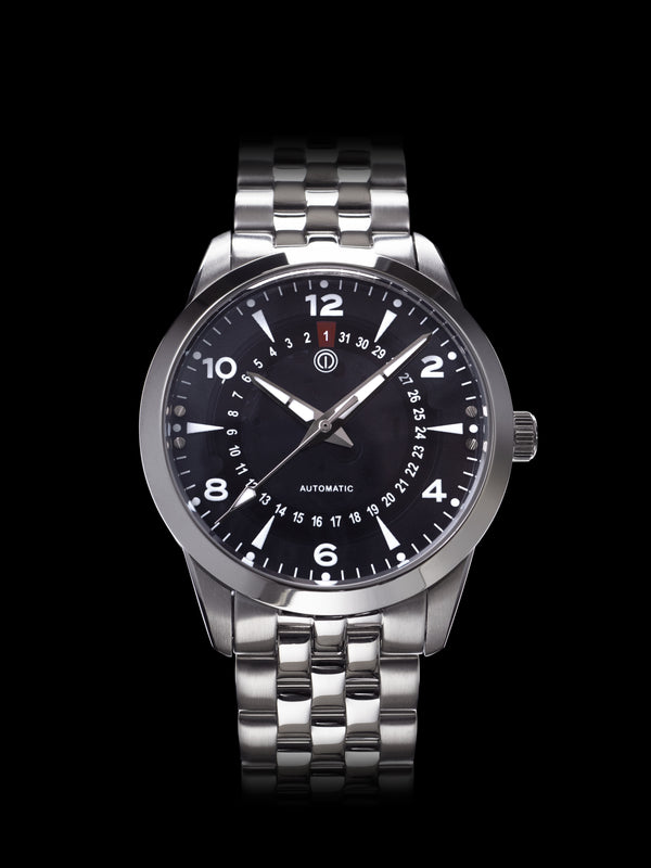 NOR-LIGHT: "BLACK DATE SAPPHIRE DIAL" MODEL NL-04