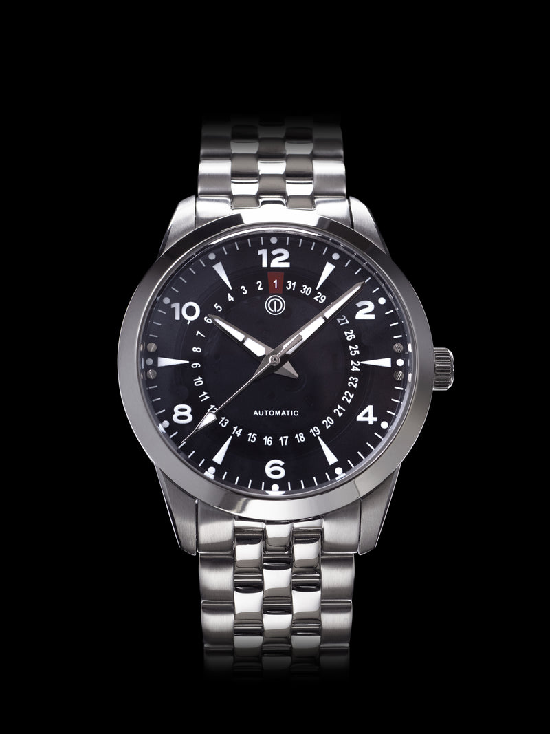 NOR-LIGHT: "BLACK DATE SAPPHIRE DIAL" MODEL NL-04