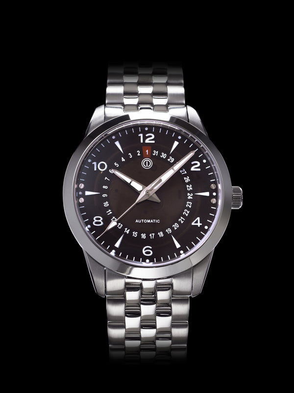 NOR-LIGHT: "BROWN DATE SAPPHIRE DIAL" MODEL NL-07