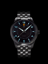 NOR-LIGHT: "BLACK DATE SAPPHIRE DIAL" MODEL NL-04