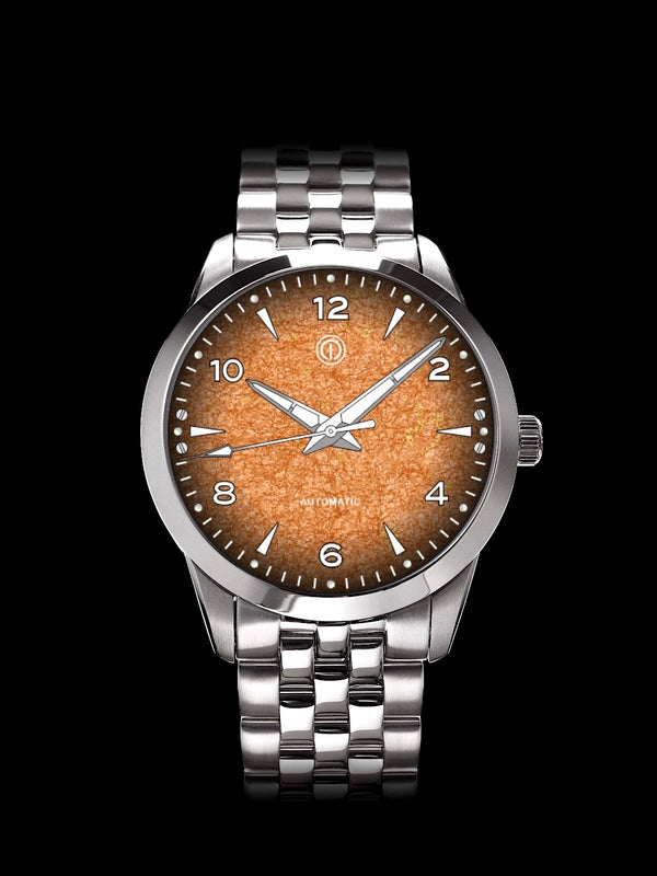 AWAGAMI FACTORY X MMI WATCHES: "FUMES ORANGE WASHI DIAL" MODEL NLF-03