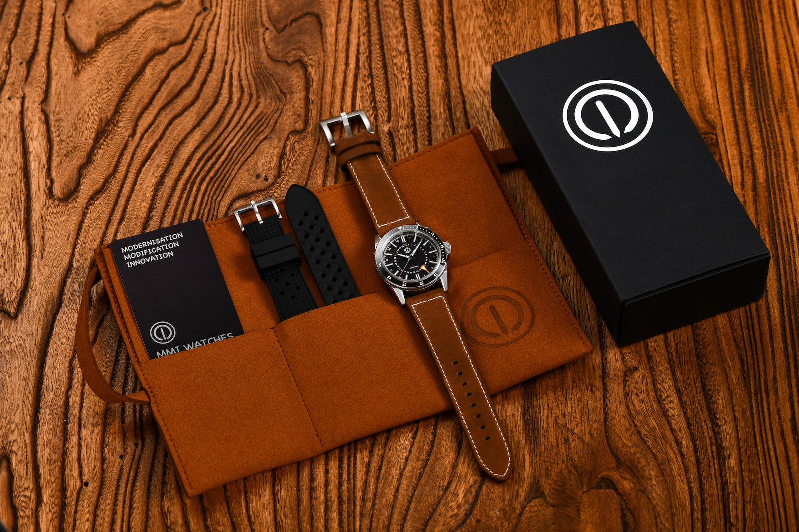 TURRET 300M DIVER GMT - ICE BLUE MODEL: TRG-03L (LEATHER/RUBBER