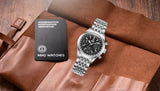 HERITAGE 38 CHRONOGRAPH CLASSIC BLACK MODEL: HTC-01 (ESTIMATED DELIVERY AUGUST 2026)