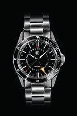 TURRET 300M DIVER GMT -  STEEL BLACK MODEL: TRG-01B (BRACELET)