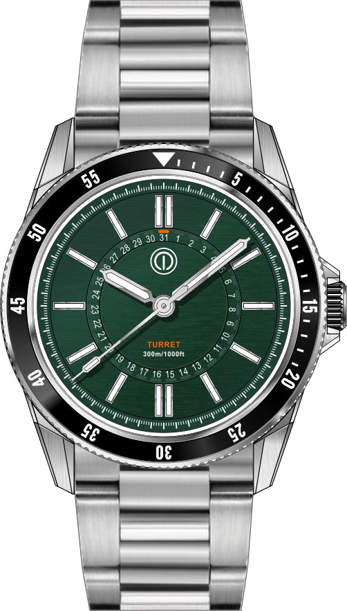 Turret 300M - Model: TR6-DV (OCEAN GREEN) (NH35)