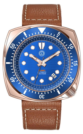 DUMBO 500M DIVE WATCH BRONZE CUSN8 NH35 "LEATHER PACKAGE" DB2NHC