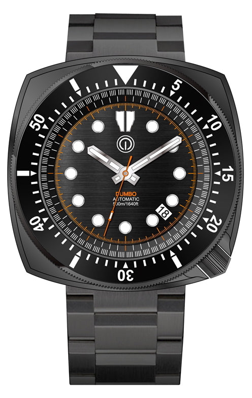 DUMBO 500M DIVE WATCH DLC 316L NH35 "DLC STEEL BRACELET PACKAGE" DB8NHS